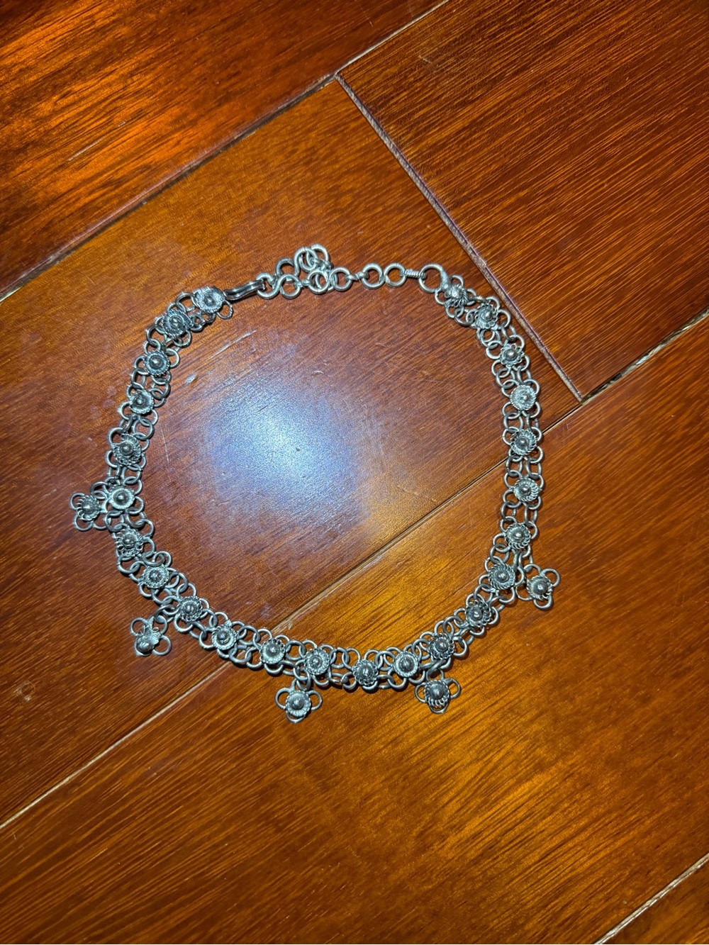 Floral Charm Silver-Tone Women's Necklace